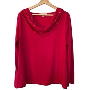 Carolyn Taylor Pink Swoop Neck Top Women’s Size Large
